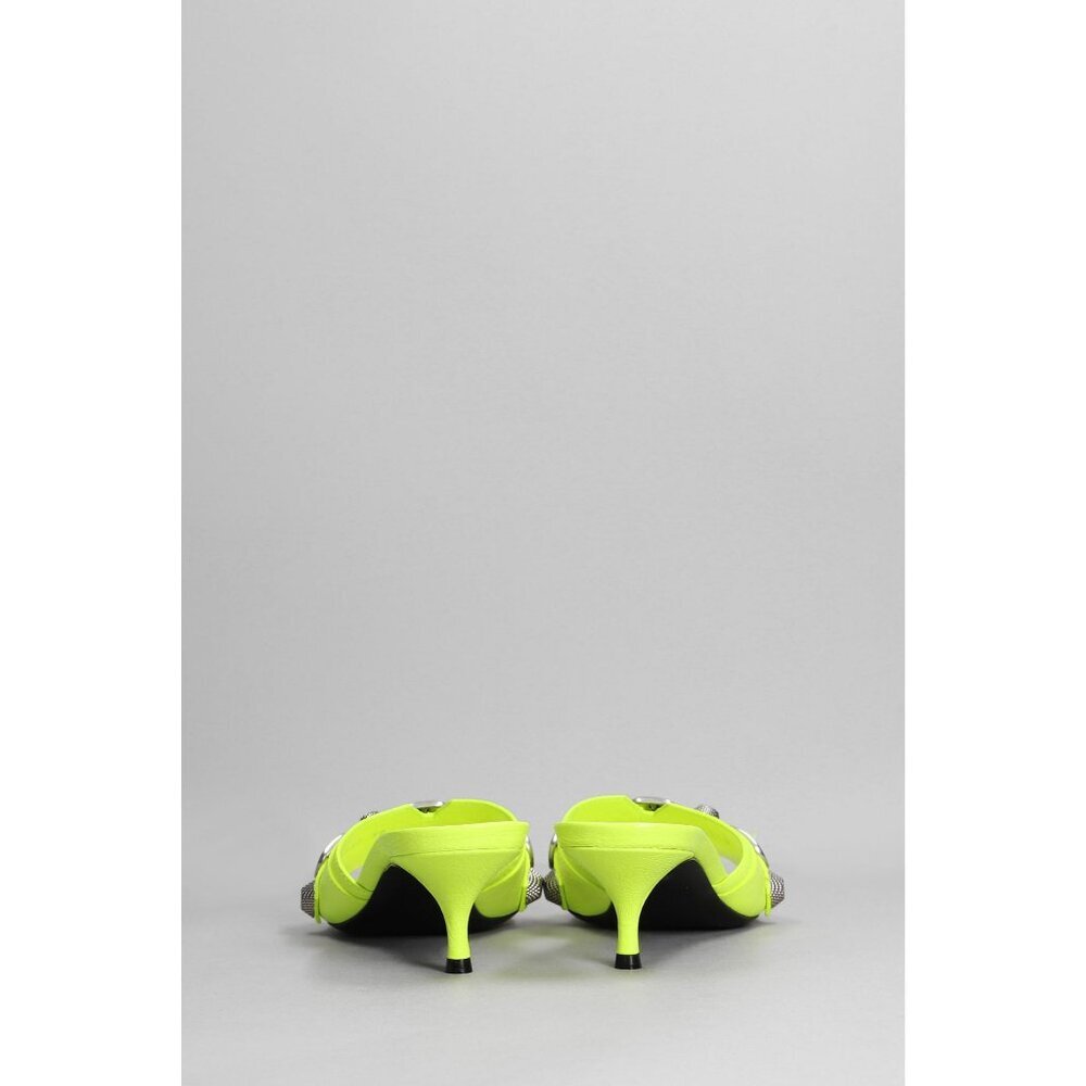 BALENCIAGA Cagole Mules in Fluo Yellow & Palladium 37 with box Womens low Heels - Picture 13 of 16